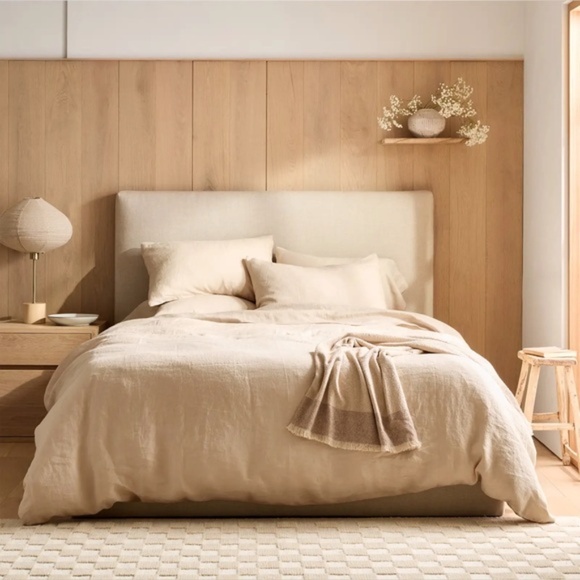 NWOT Quince European Linen Duvet Queen Cover in Oat - Picture 5 of 6